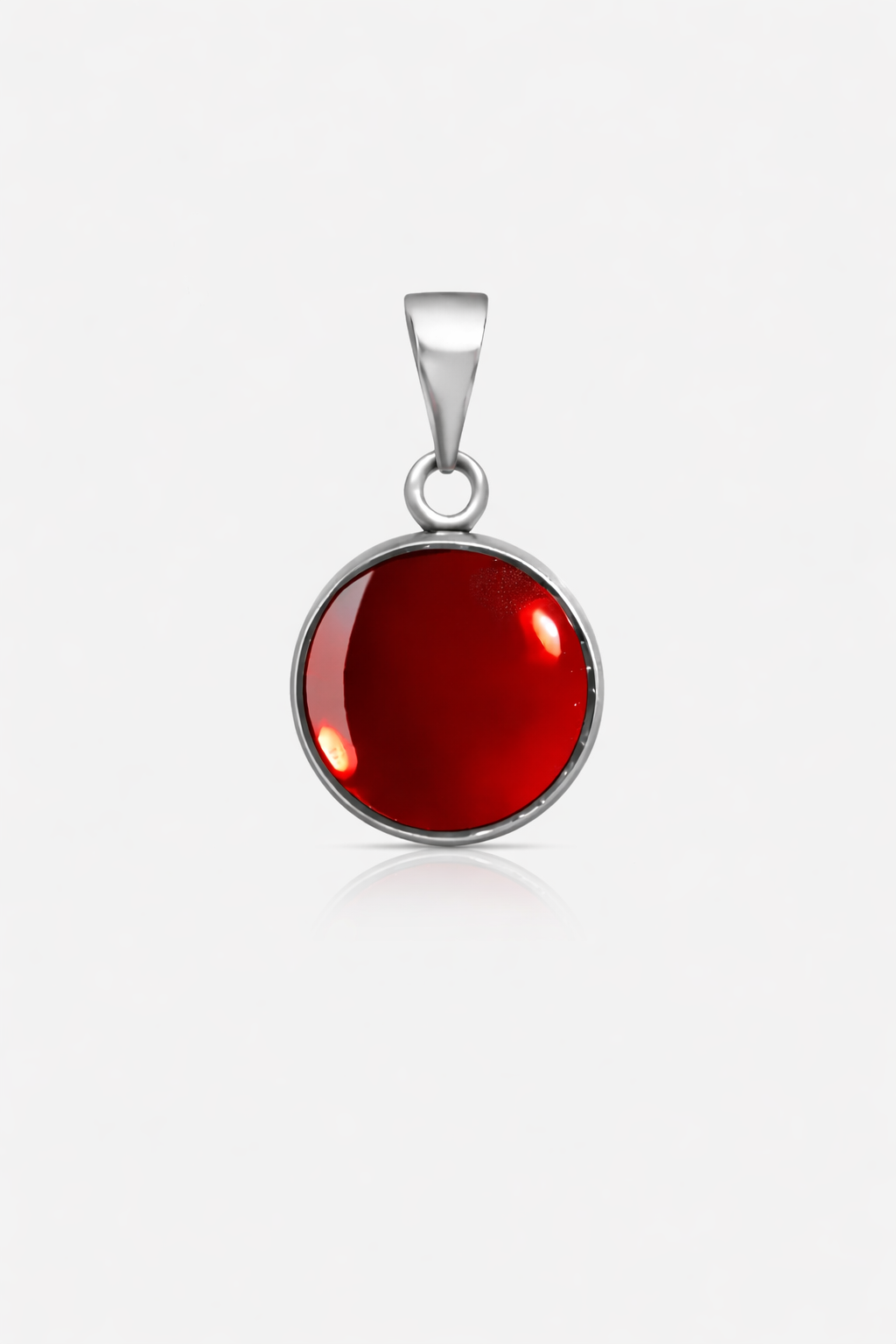 Mr Mixed Signal Round Red Pendant - ARTSY SILVER