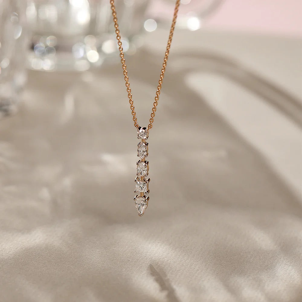 Golden Glow Zircon Necklace