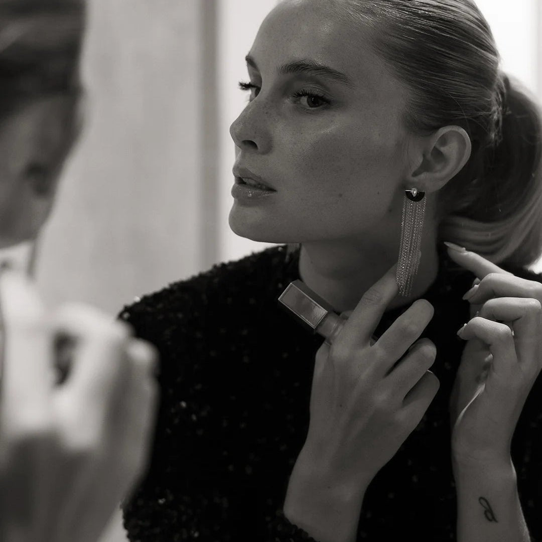 Multi Chains Necklace & Earrings Set - ARTSY SILVER