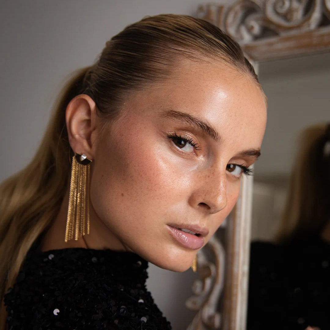 Multi Chains Necklace & Earrings Set - ARTSY SILVER