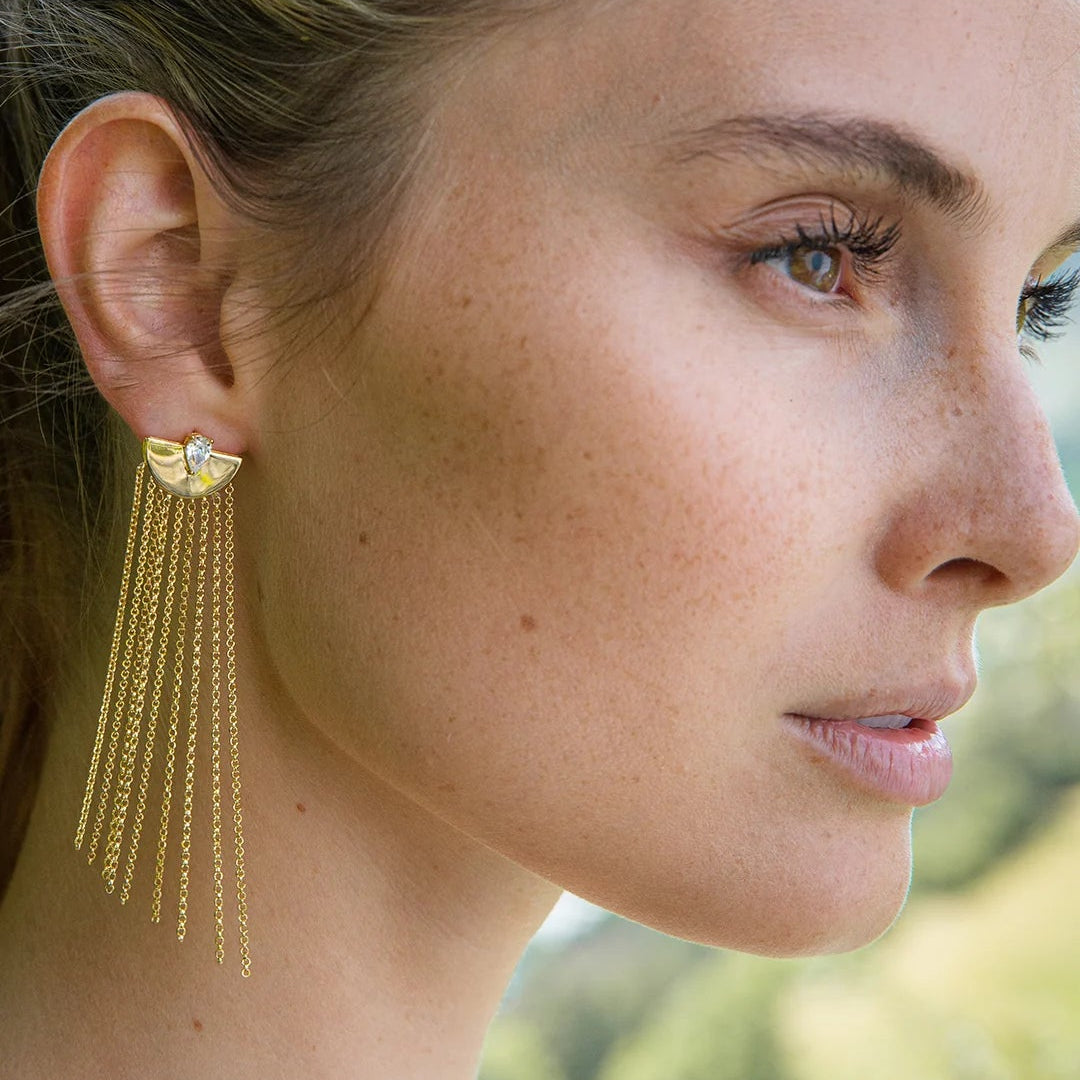 Multi Chains Necklace & Earrings Set - ARTSY SILVER