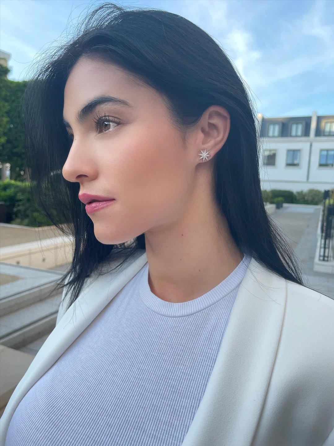 North Star Studs Silver Earrings - ARTSY SILVER