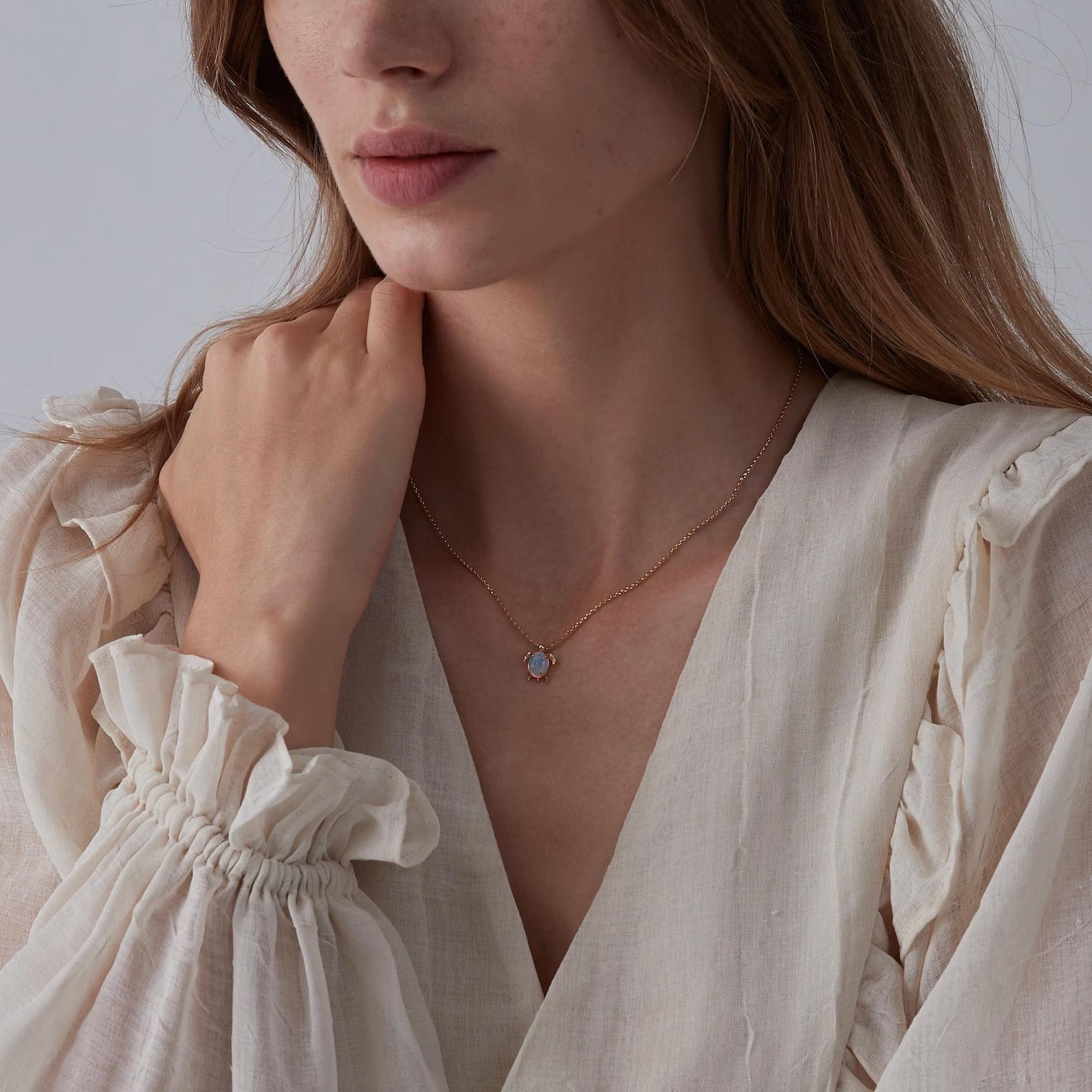 Toby Opal Turtle Necklace - ARTSY SILVER