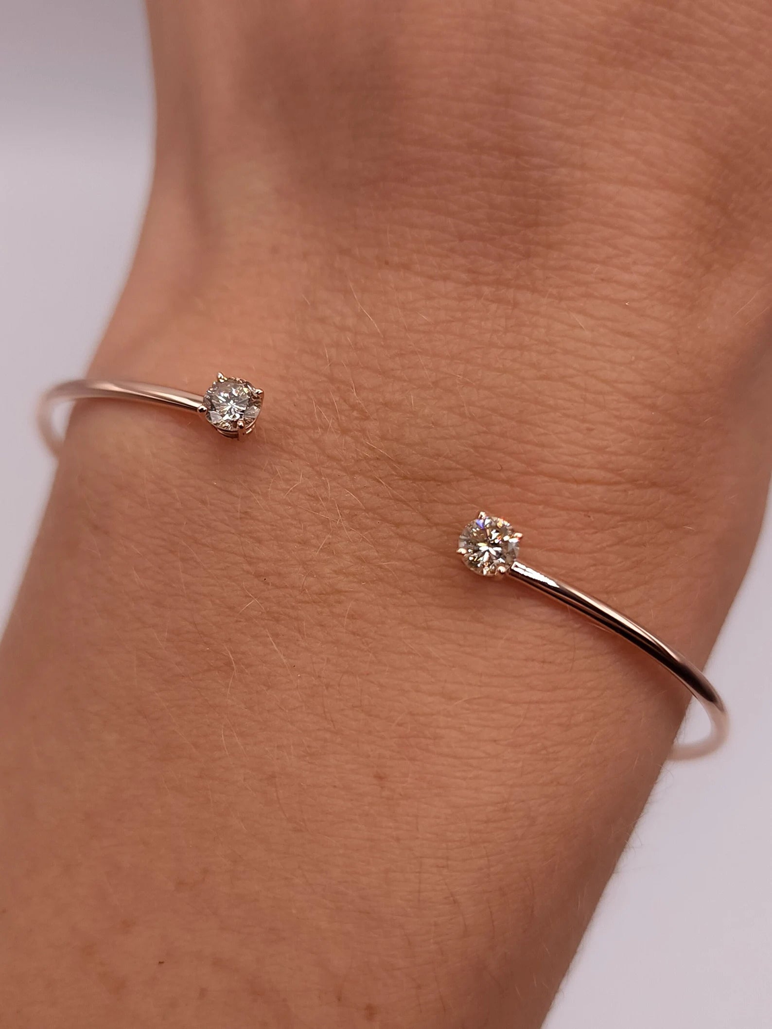 Open Zircon Stone Bangle
