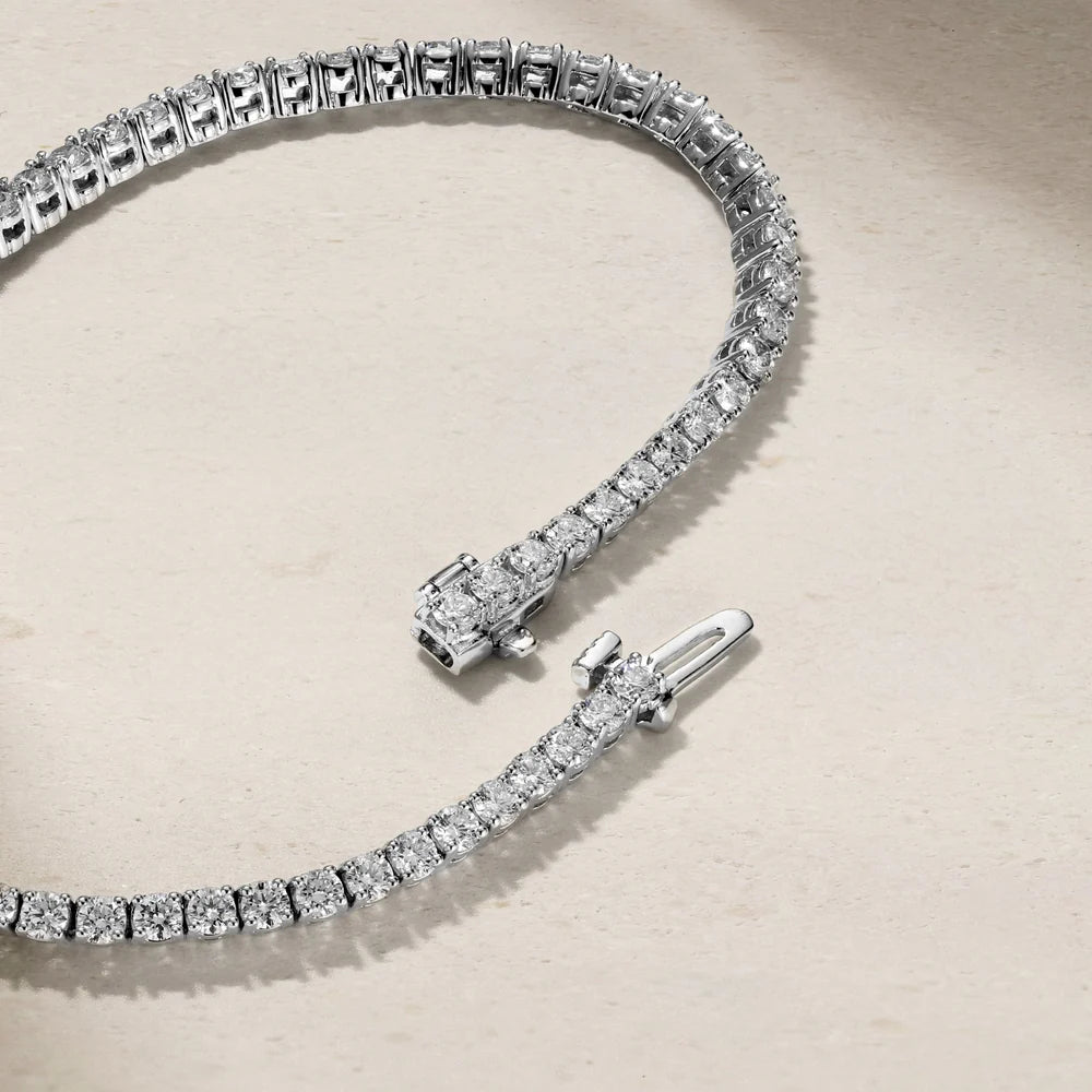 Oval Blue Sapphire and Zircon Tennis Bracelet - ARTSY SILVER