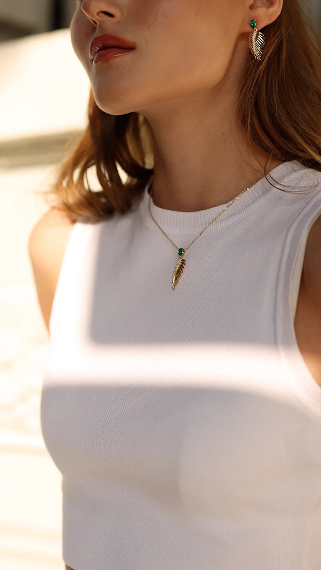 Palma Emerald Stone Earrings - ARTSY SILVER