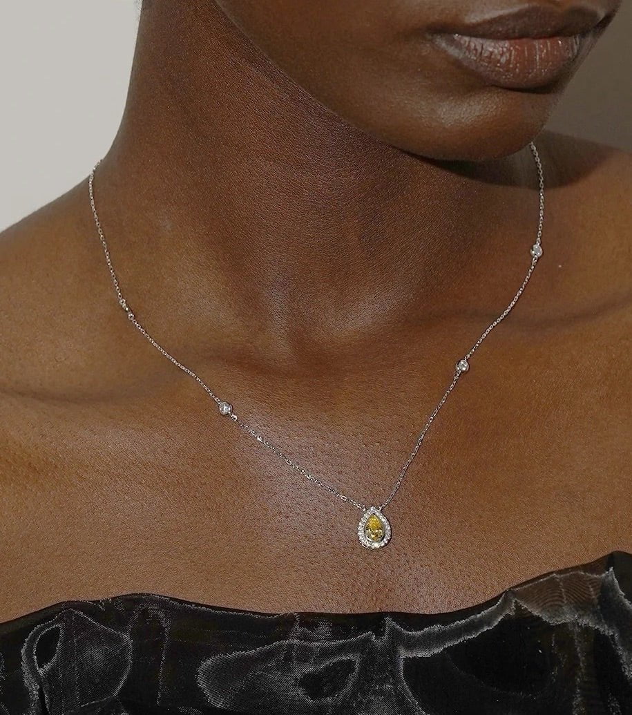 Pastille Yellow Zircon Necklace - ARTSY SILVER
