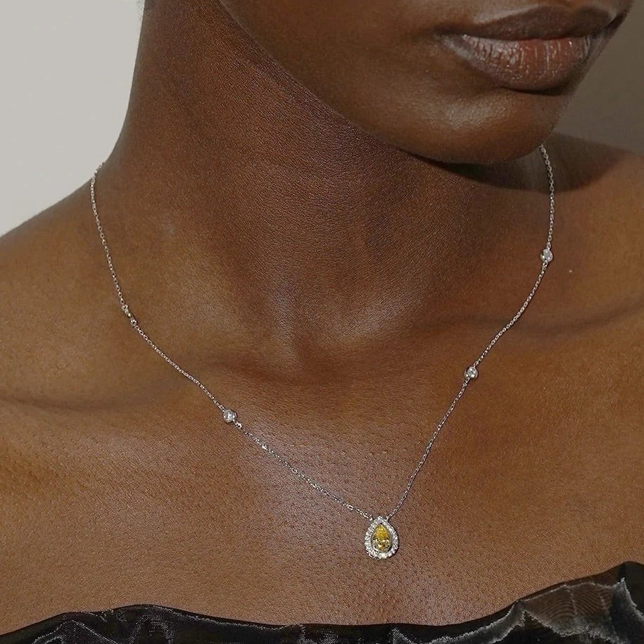 Pastille Yellow Zircon Necklace - ARTSY SILVER