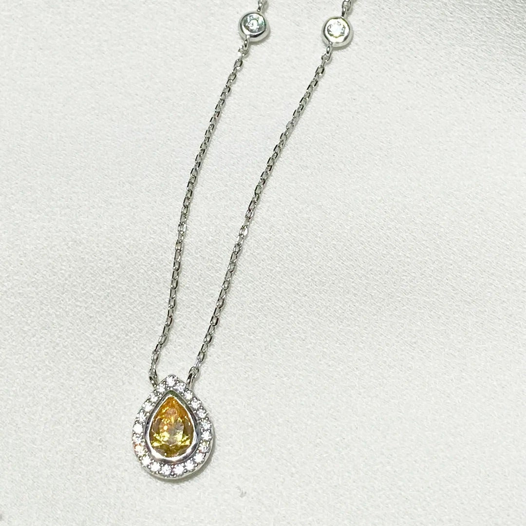 Pastille Yellow Zircon Necklace - ARTSY SILVER