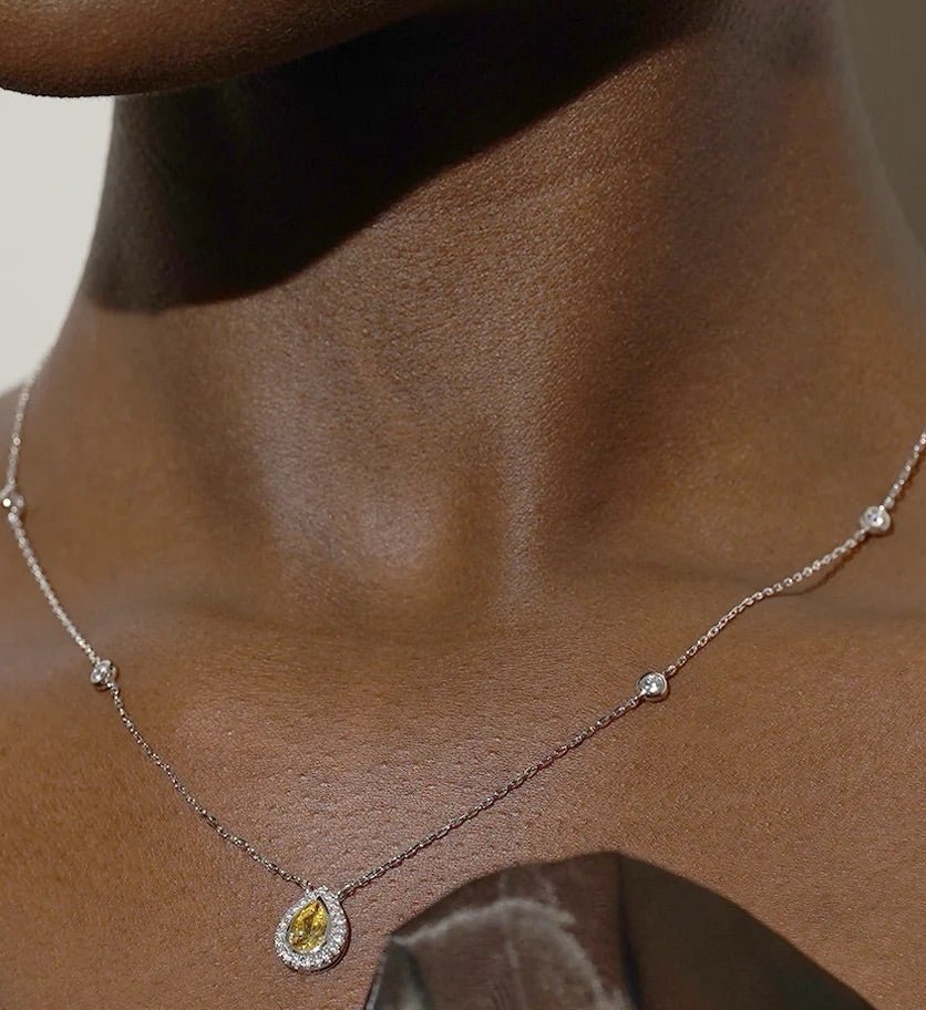 Pastille Yellow Zircon Necklace - ARTSY SILVER