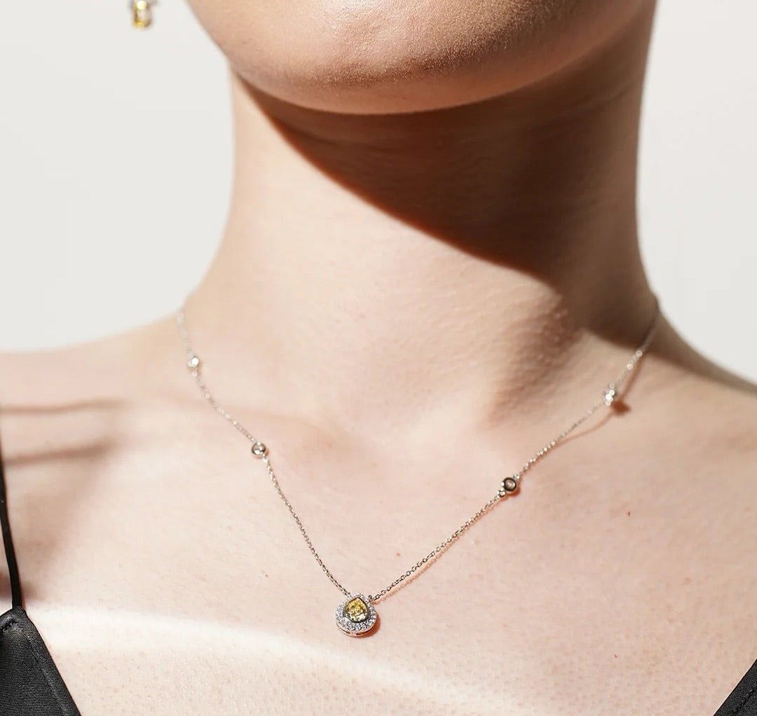 Pastille Yellow Zircon Necklace - ARTSY SILVER