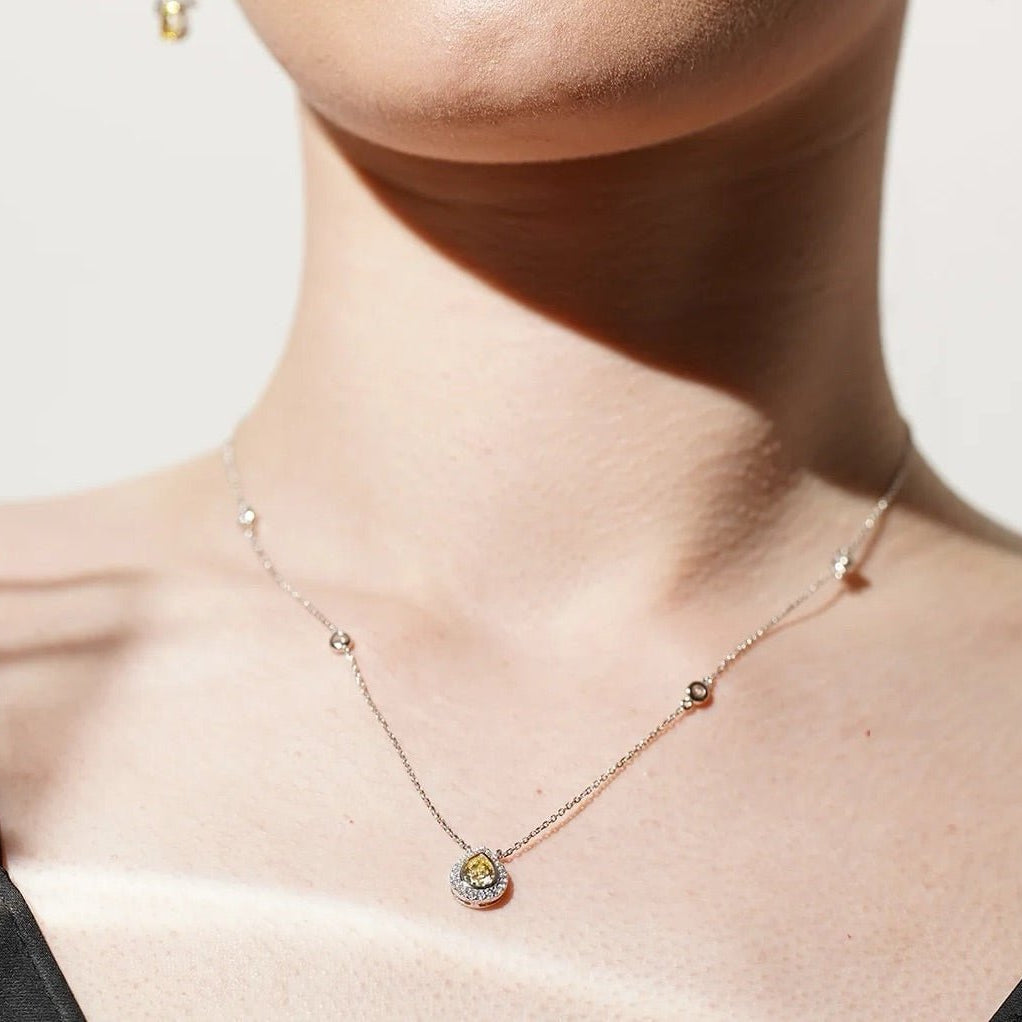 Pastille Yellow Zircon Necklace - ARTSY SILVER