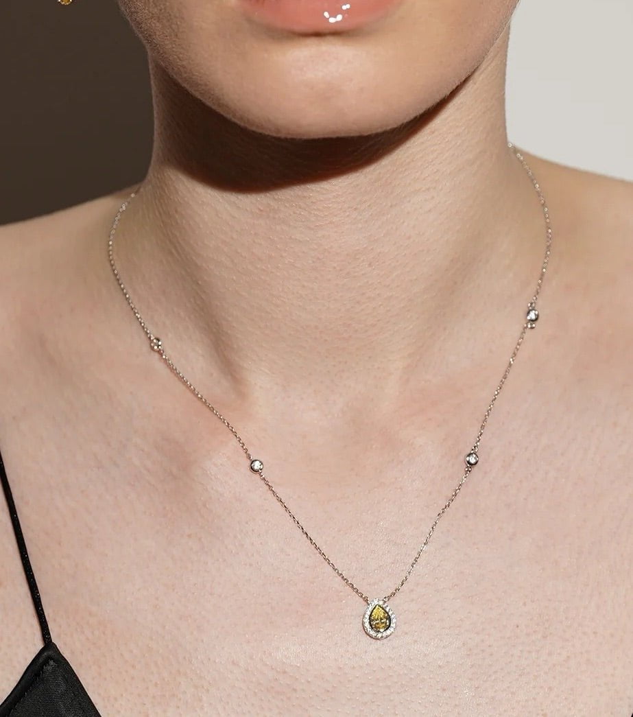 Pastille Yellow Zircon Necklace - ARTSY SILVER