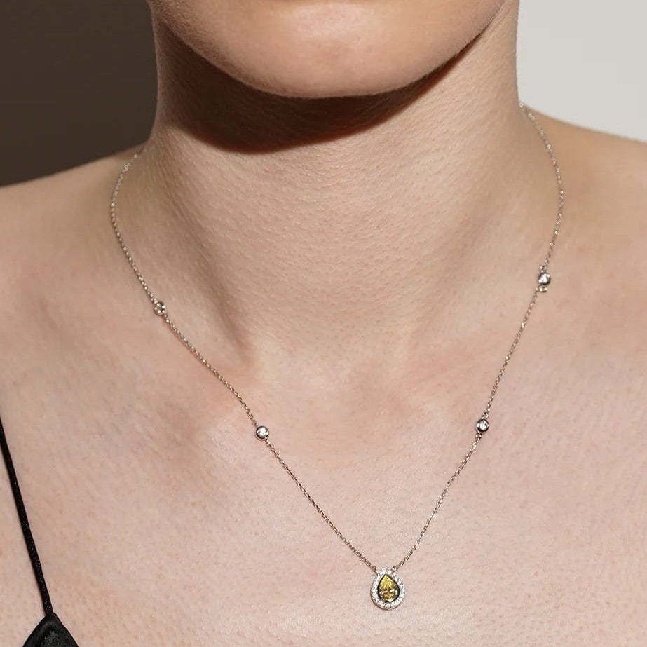 Pastille Yellow Zircon Necklace - ARTSY SILVER