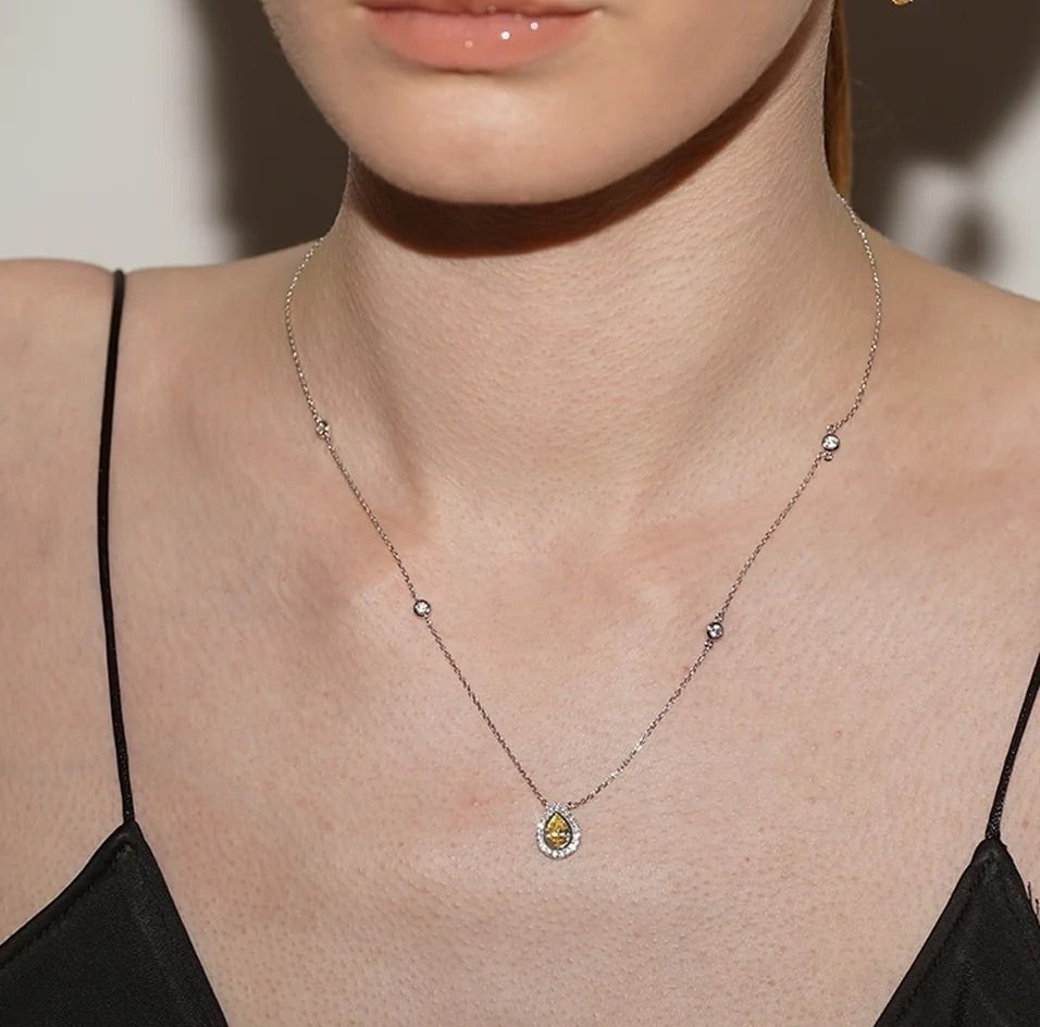 Pastille Yellow Zircon Necklace - ARTSY SILVER