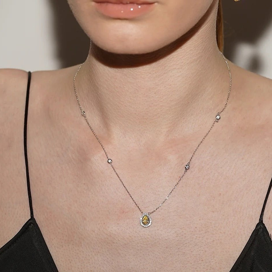 Pastille Yellow Zircon Necklace - ARTSY SILVER