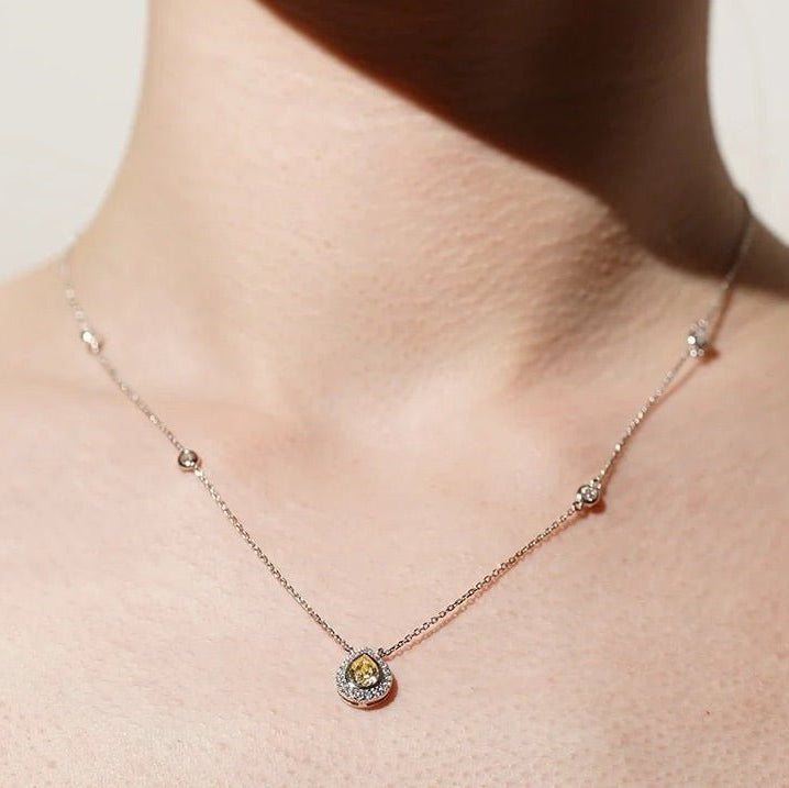 Pastille Yellow Zircon Necklace - ARTSY SILVER