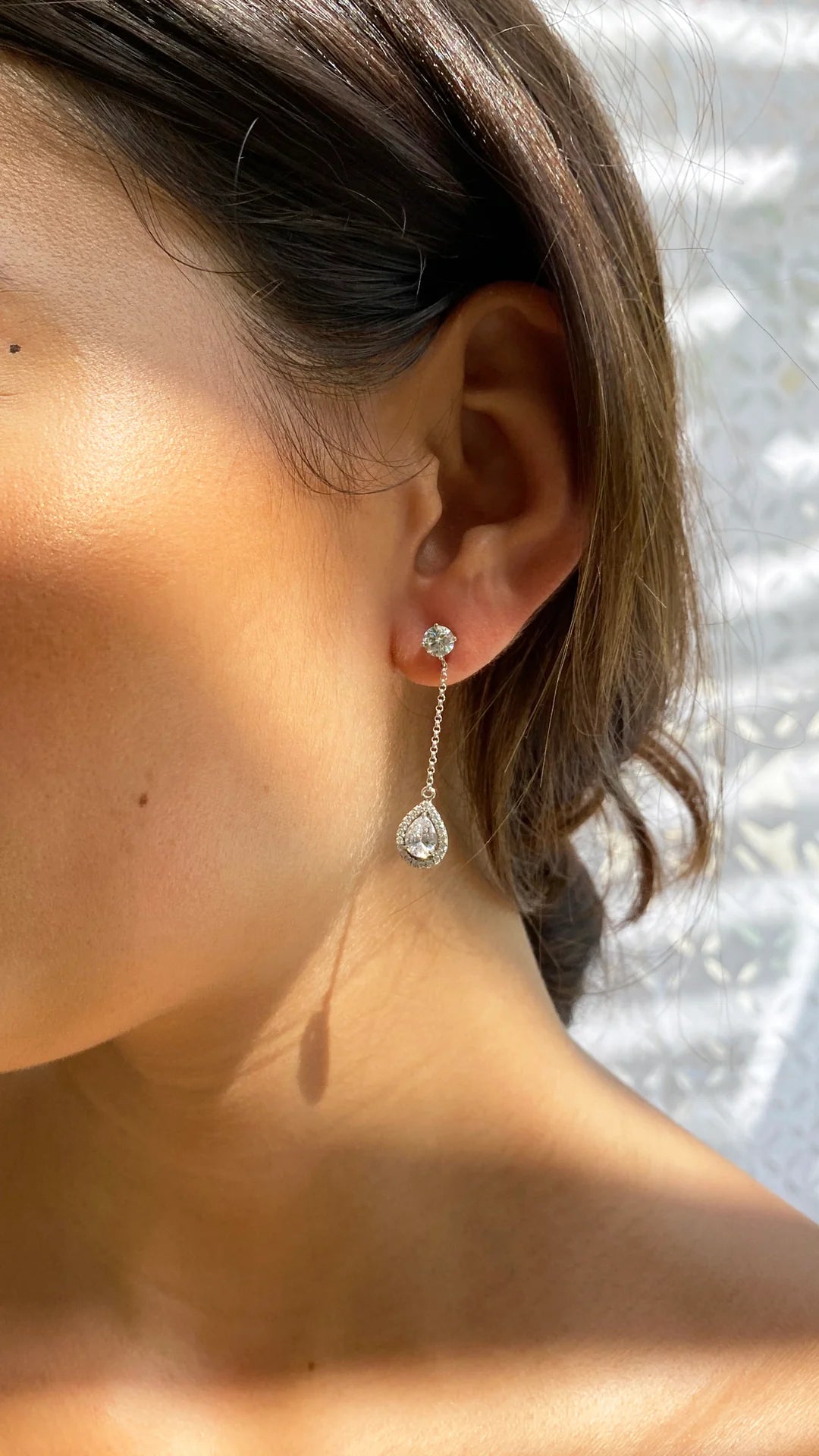 Pear Borderset Drop Earrings - ARTSY SILVER