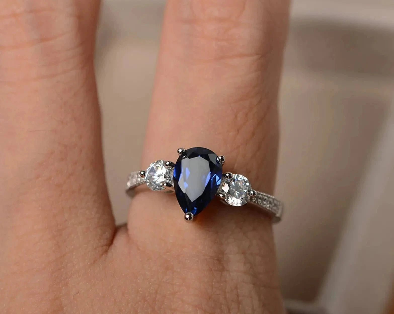 Titanic Blue Sapphire Ring - ARTSY SILVER