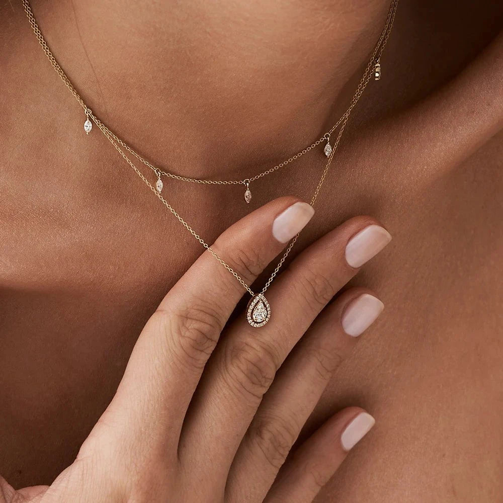 Glow Up Zircon Layered Necklace - ARTSY SILVER