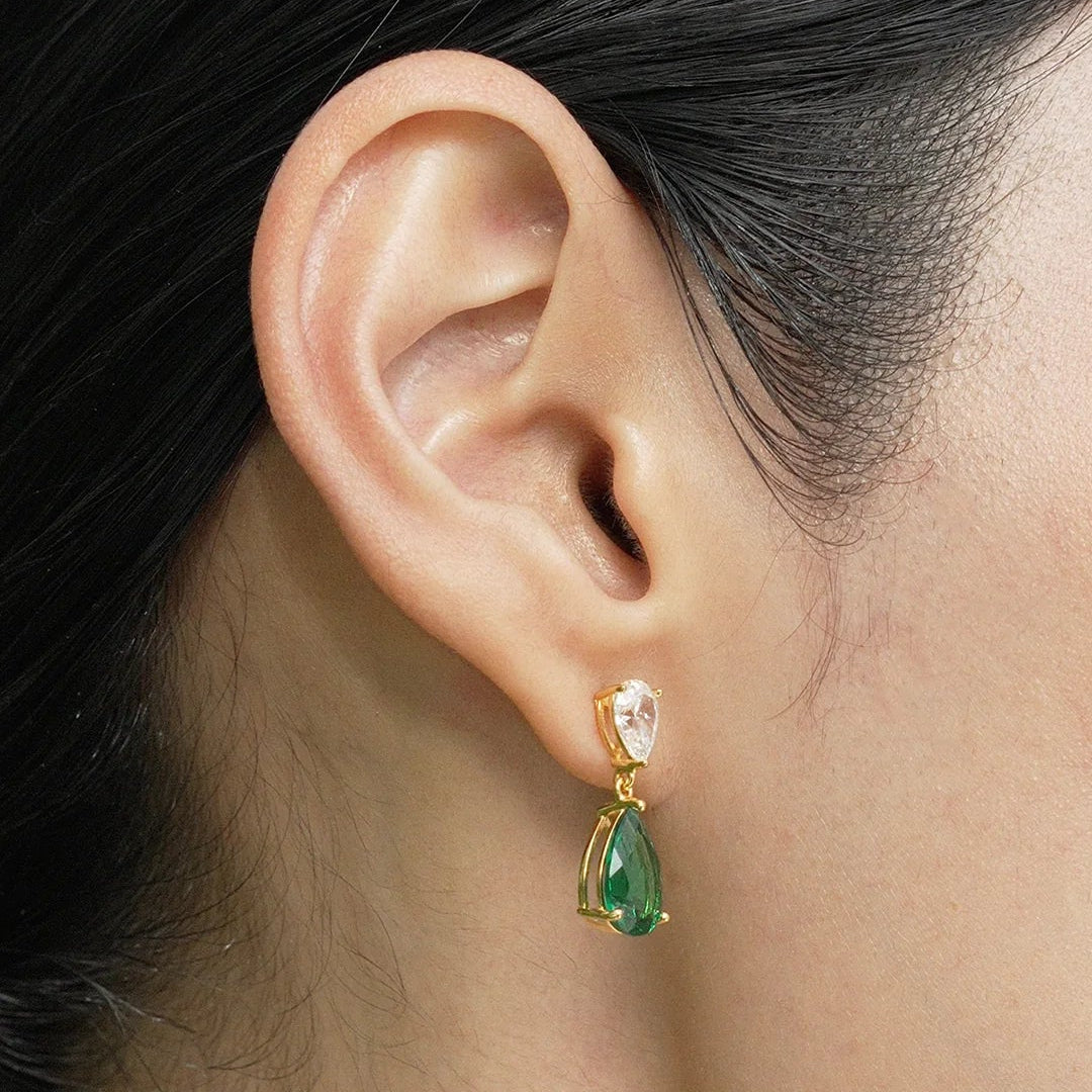 Matcha Emerald Earrings - ARTSY SILVER