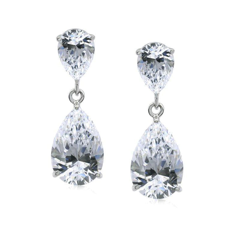 PEAR ZIRCON STONE EARRINGS