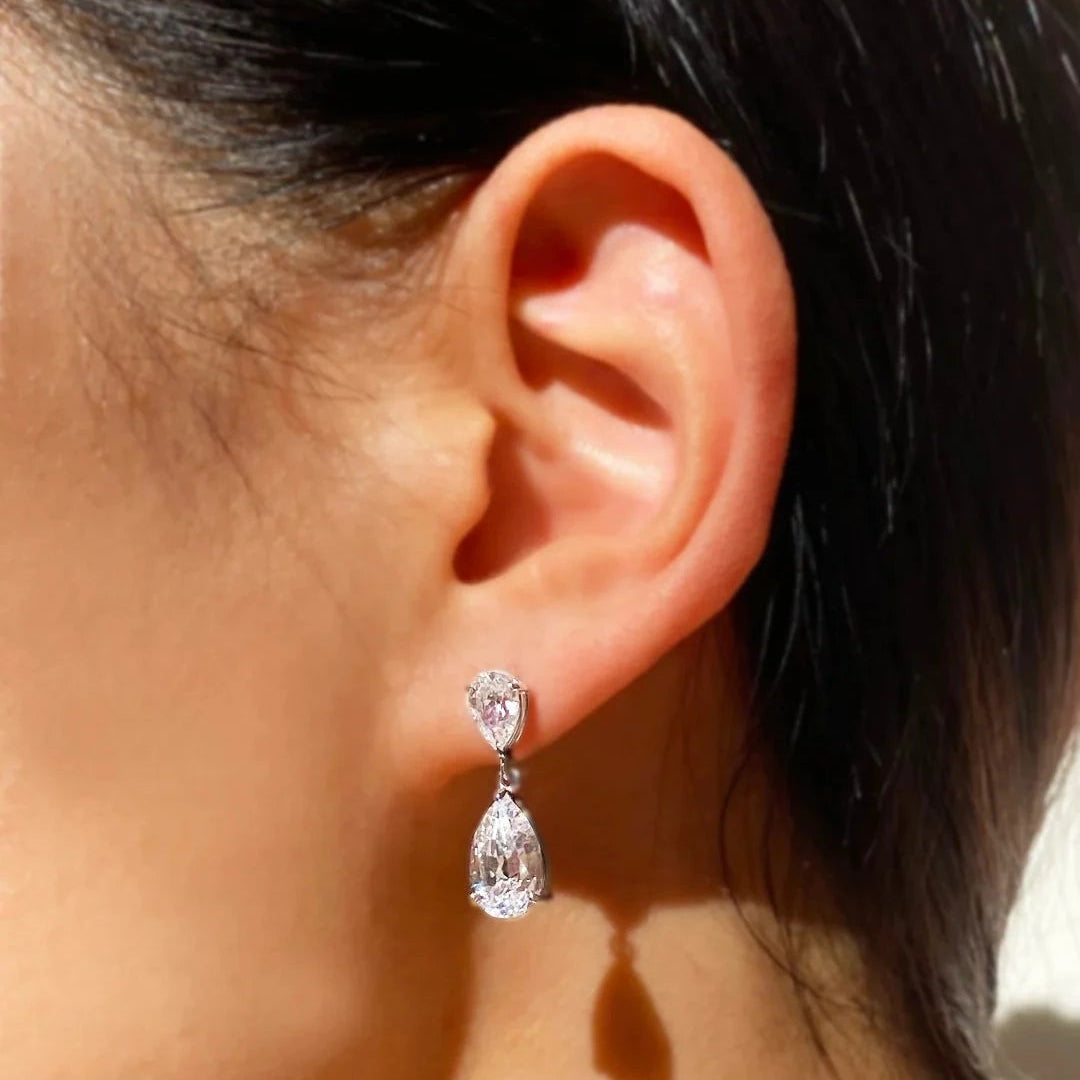 Dainty Zircon Stones Necklace & Earrings Set - ARTSY SILVER