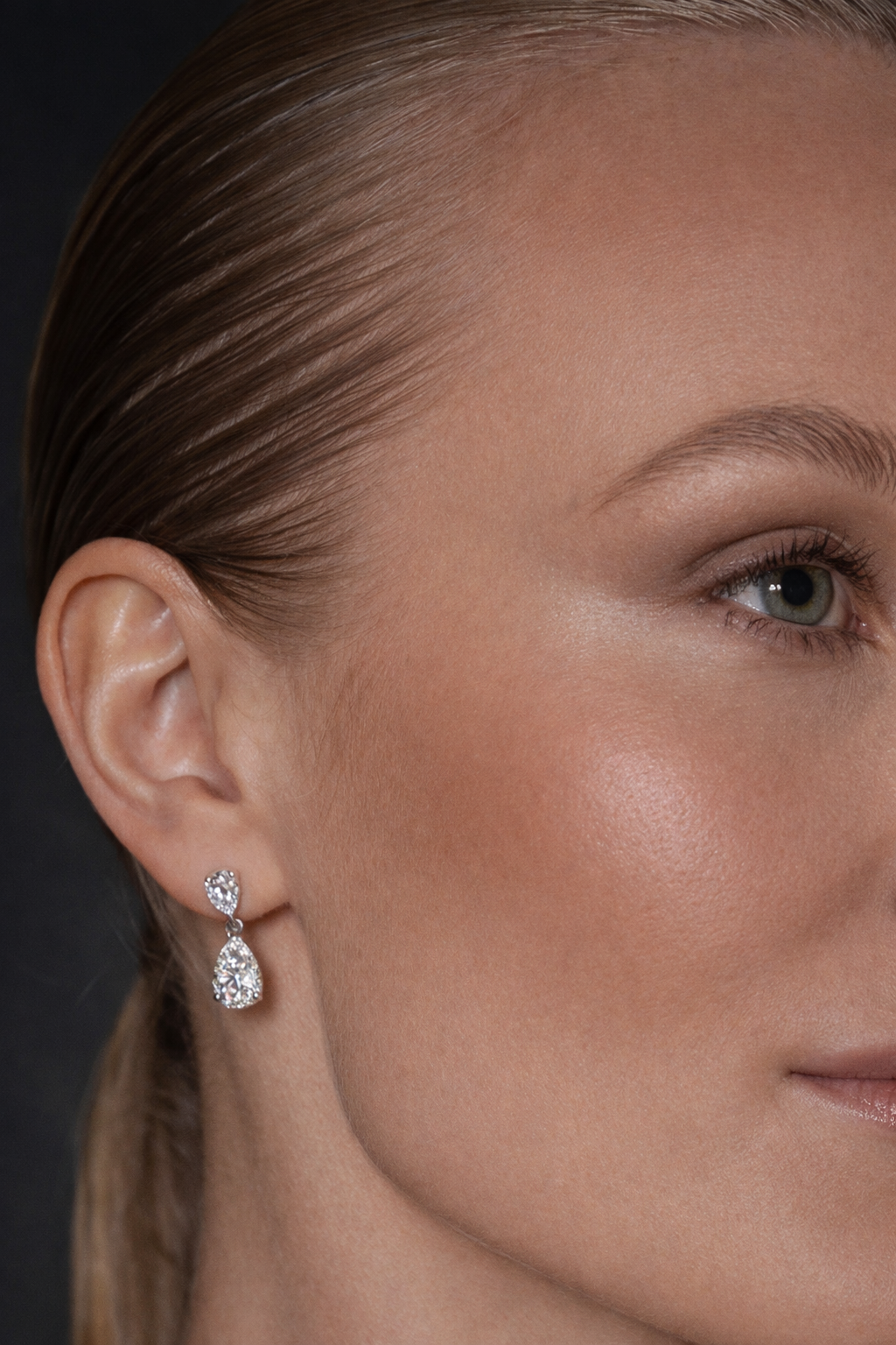 Pear Zircon Stone Earrings - ARTSY SILVER