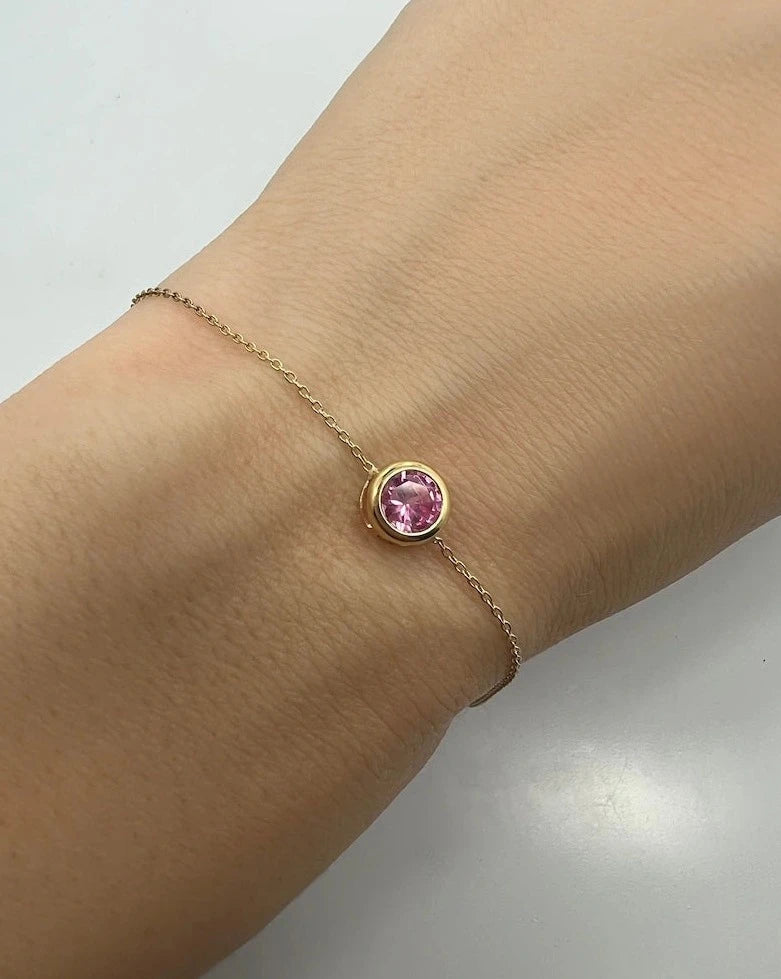 Pink Zircon Stone Bracelet