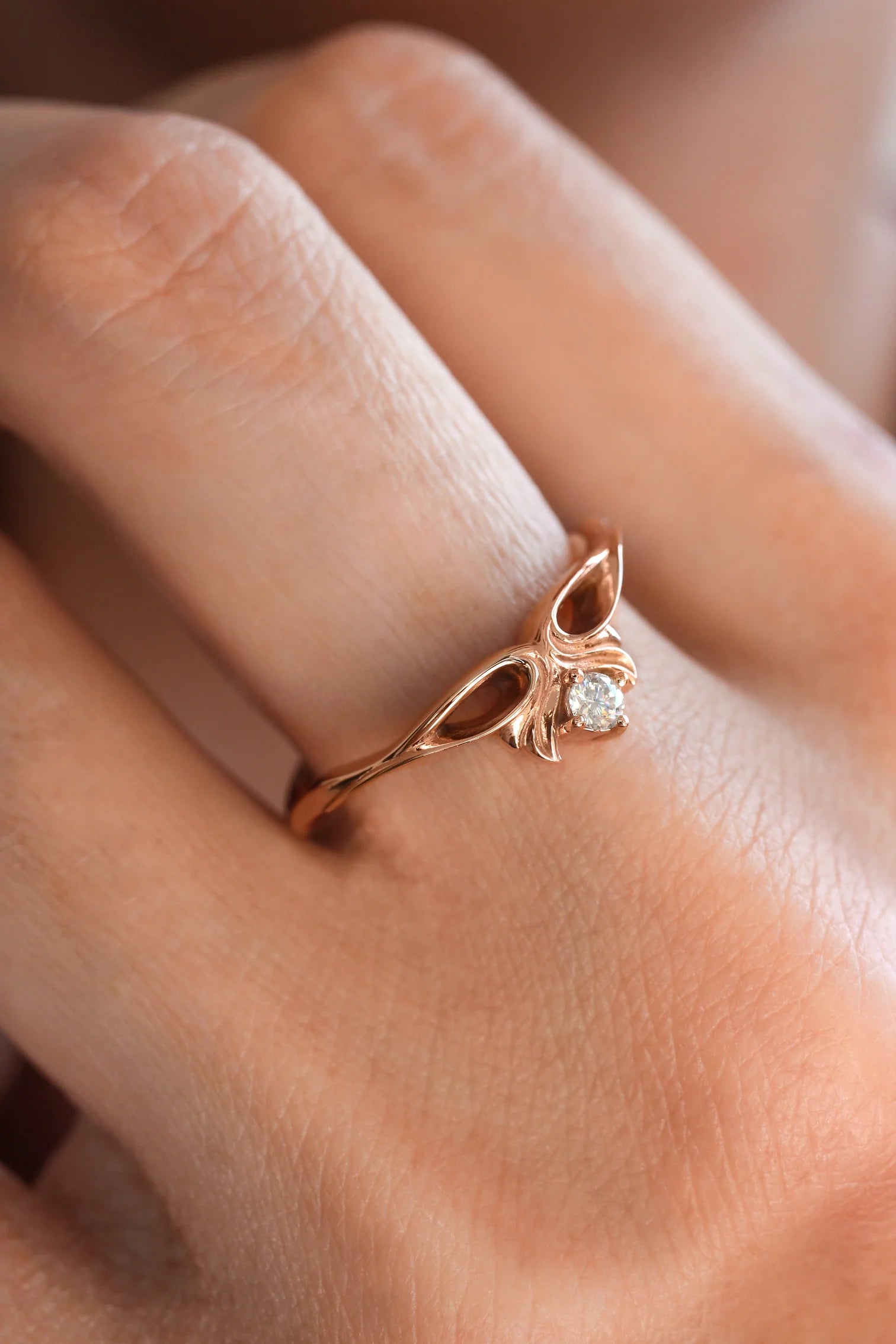 Pink Pear Stone 2 Set Ring - ARTSY SILVER