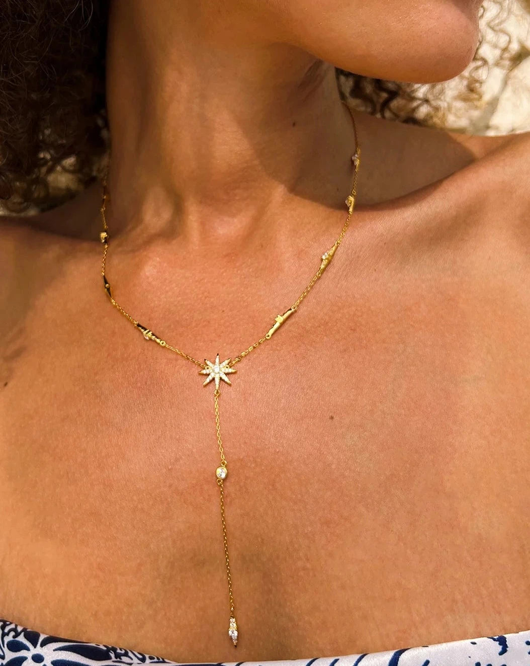 Pole Star Charm Gold Plating Necklace