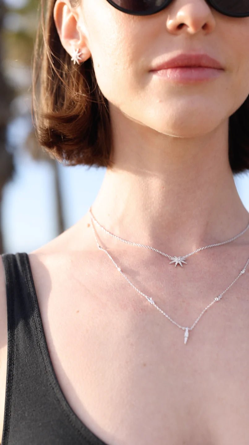 Light Of The Stars Layered Adjustable Necklace - ARTSY SILVER