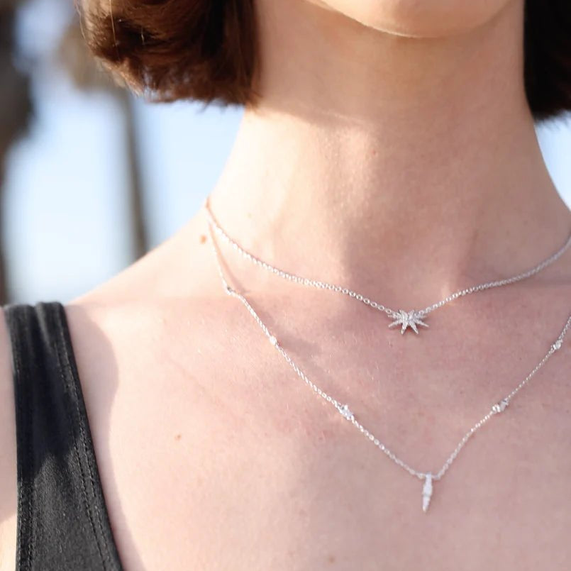 Light Of The Stars Layered Adjustable Necklace - ARTSY SILVER