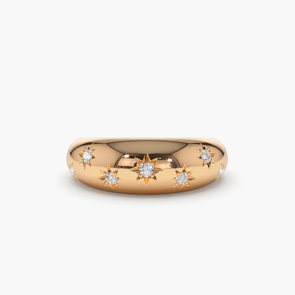 Pole Star Galaxy Rose Gold Plated Band - ARTSY SILVER