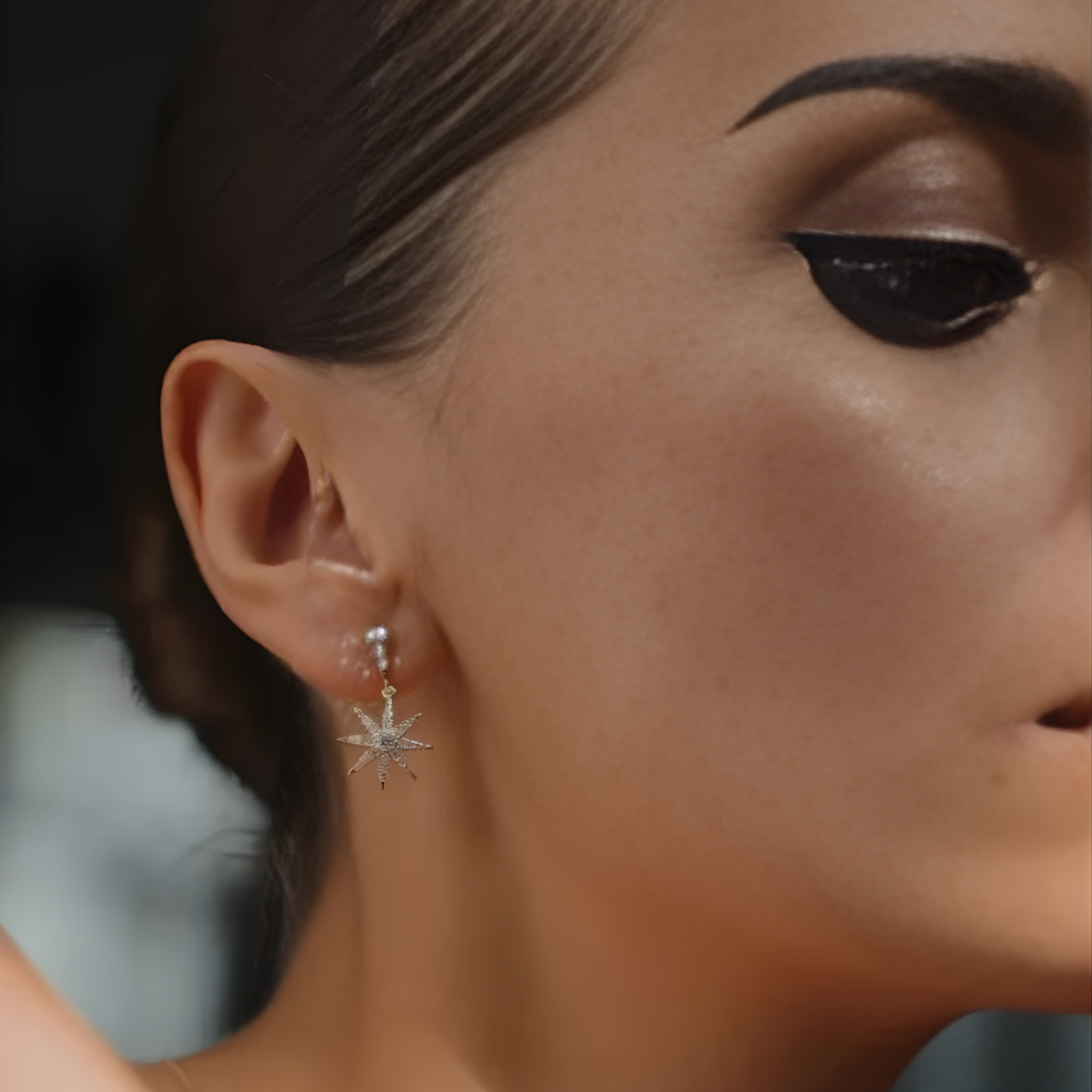 Pole Star Earrings Gold Plating