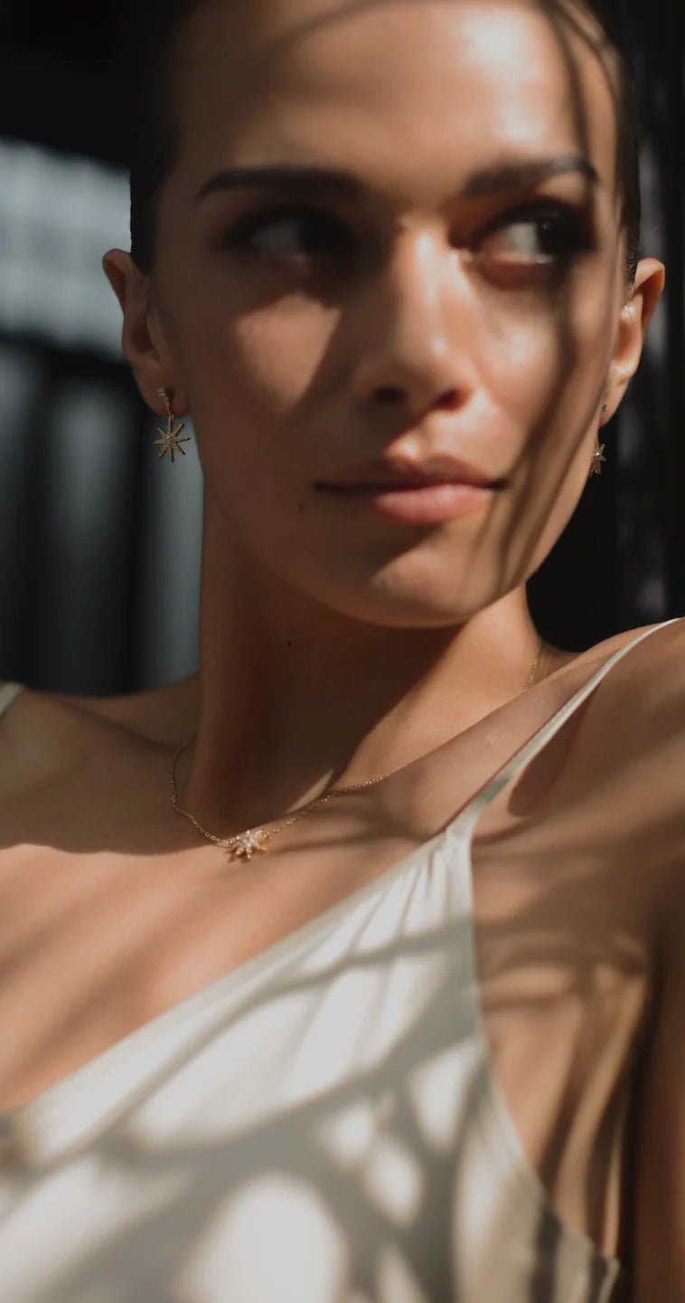 Pole Star Earrings Gold Plating - ARTSY SILVER