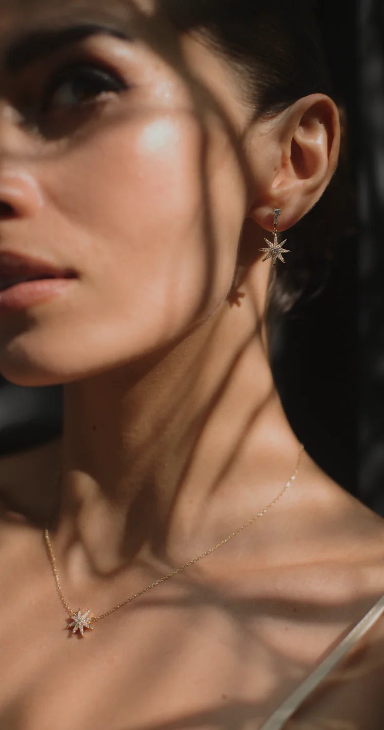 Pole Star Earrings Gold Plating - ARTSY SILVER