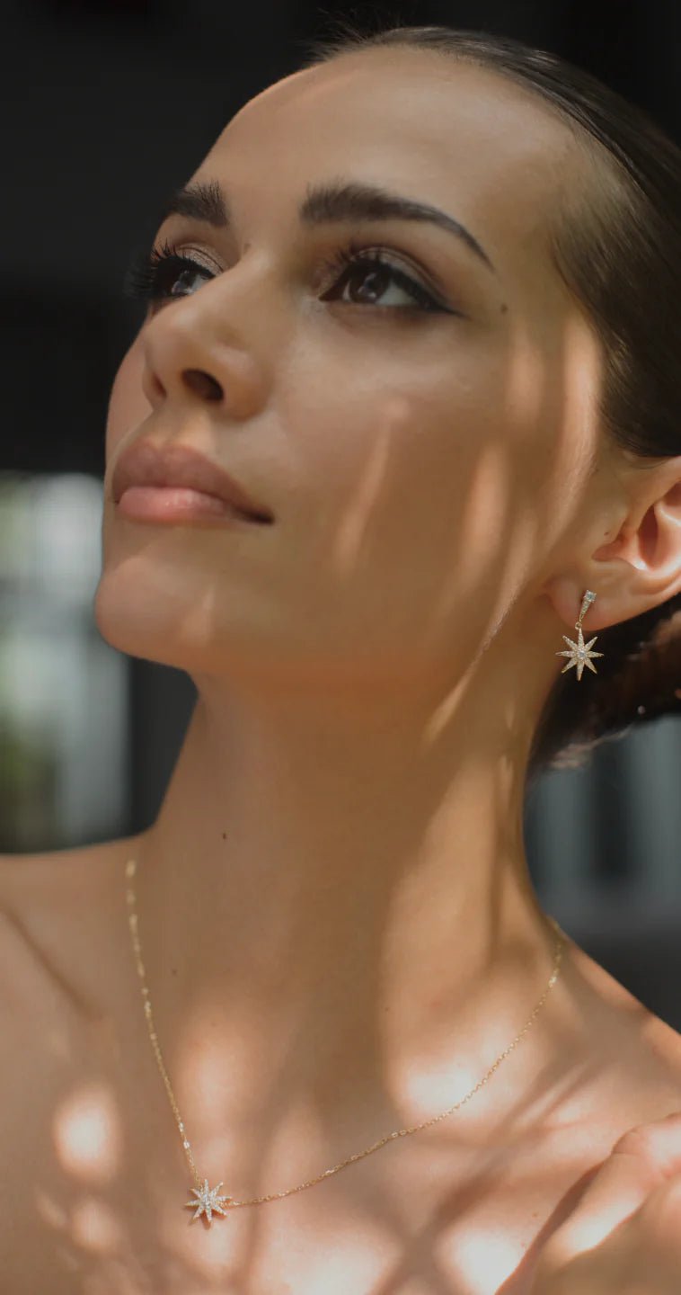 Pole Star Earrings Gold Plating - ARTSY SILVER