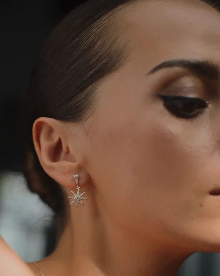 Pole Star Earrings Gold Plating - ARTSY SILVER