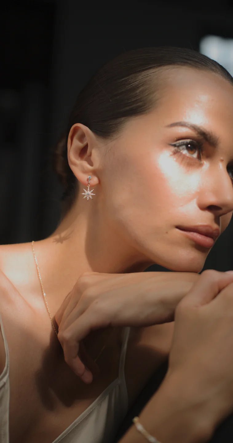 Pole Star Earrings Gold Plating - ARTSY SILVER