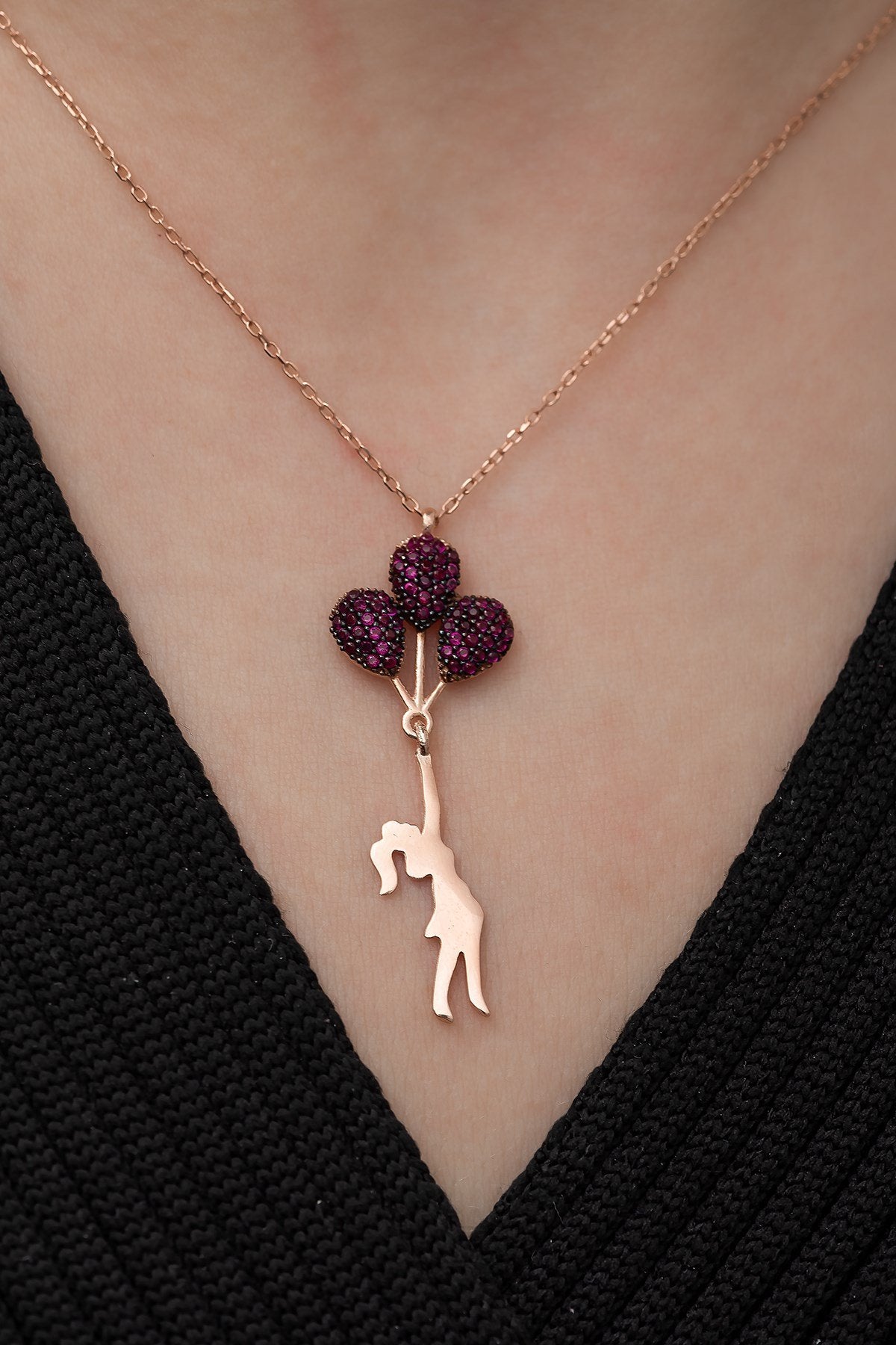 Up Purple Zircon Necklace - ARTSY SILVER