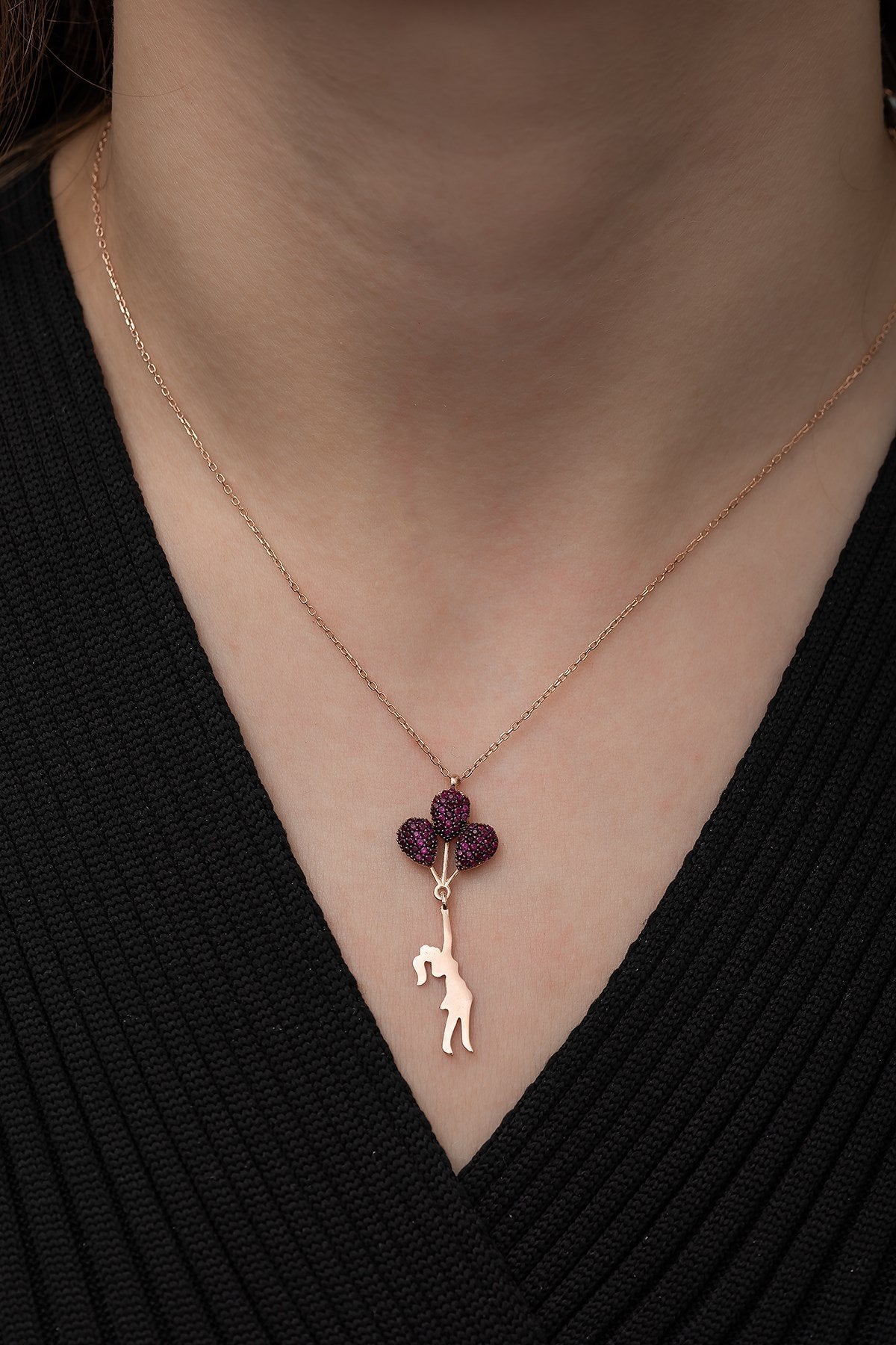 Up Purple Zircon Necklace - ARTSY SILVER