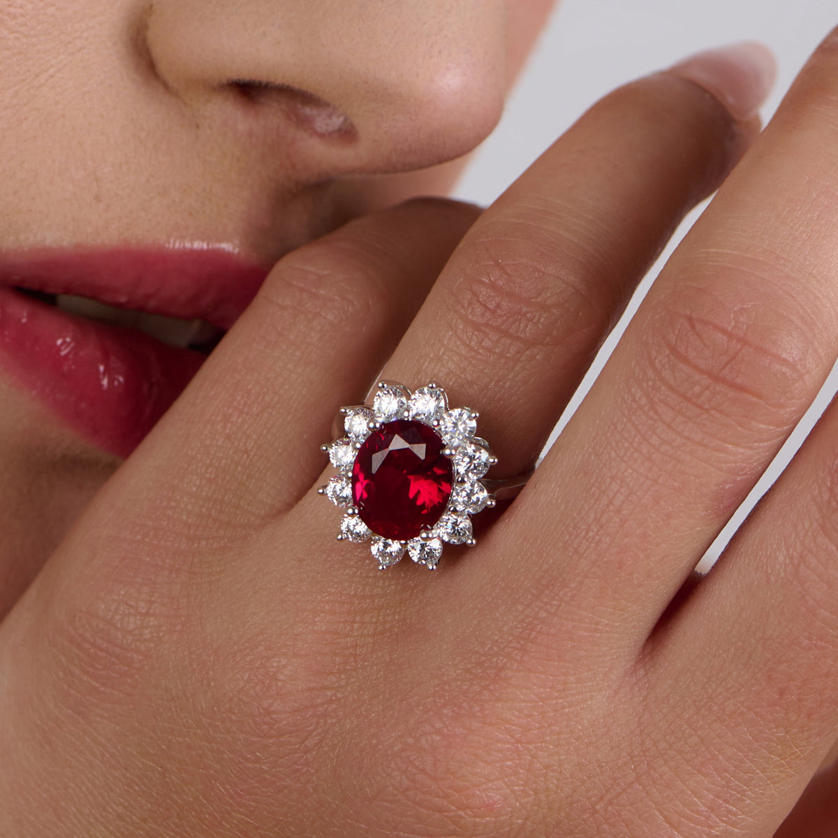 Queen’s Ruby Aura Silver Ring