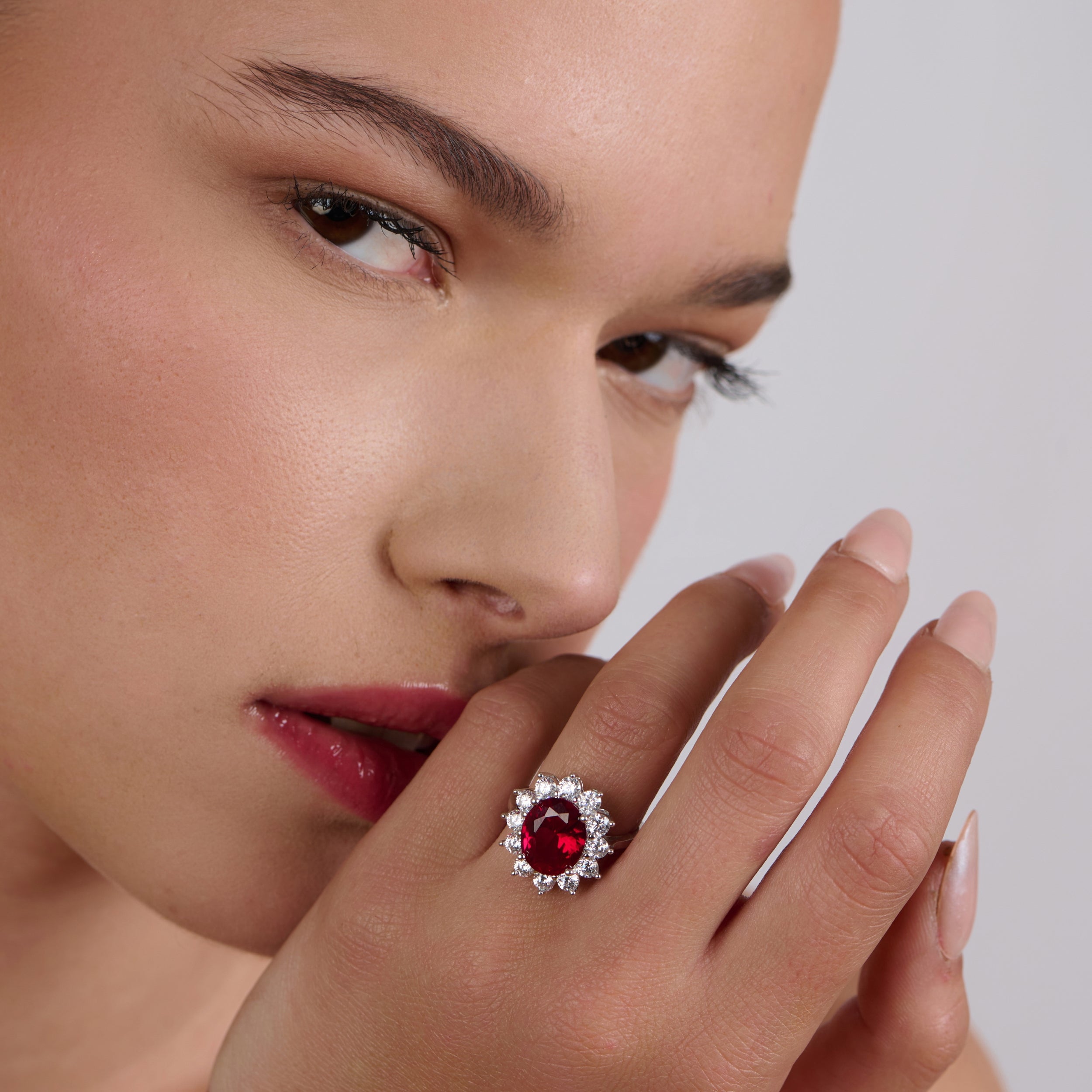 Queen’s Ruby Aura Silver Ring