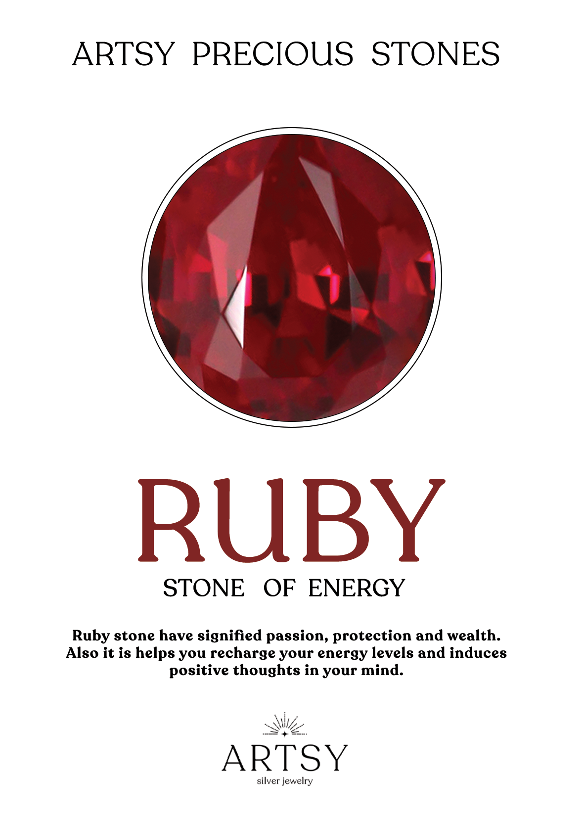 Ruby Stone Vintage Pear Ring