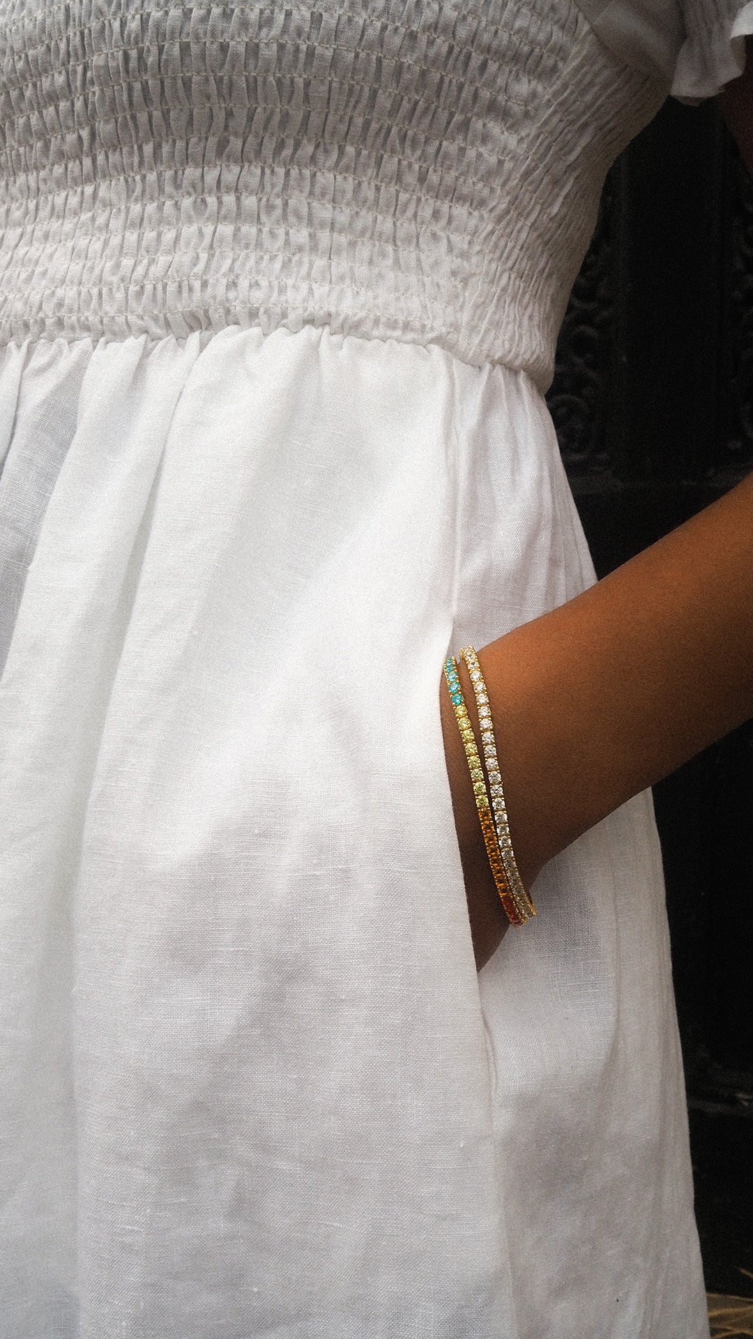 Rainbow Tennis Bracelet - ARTSY SILVER