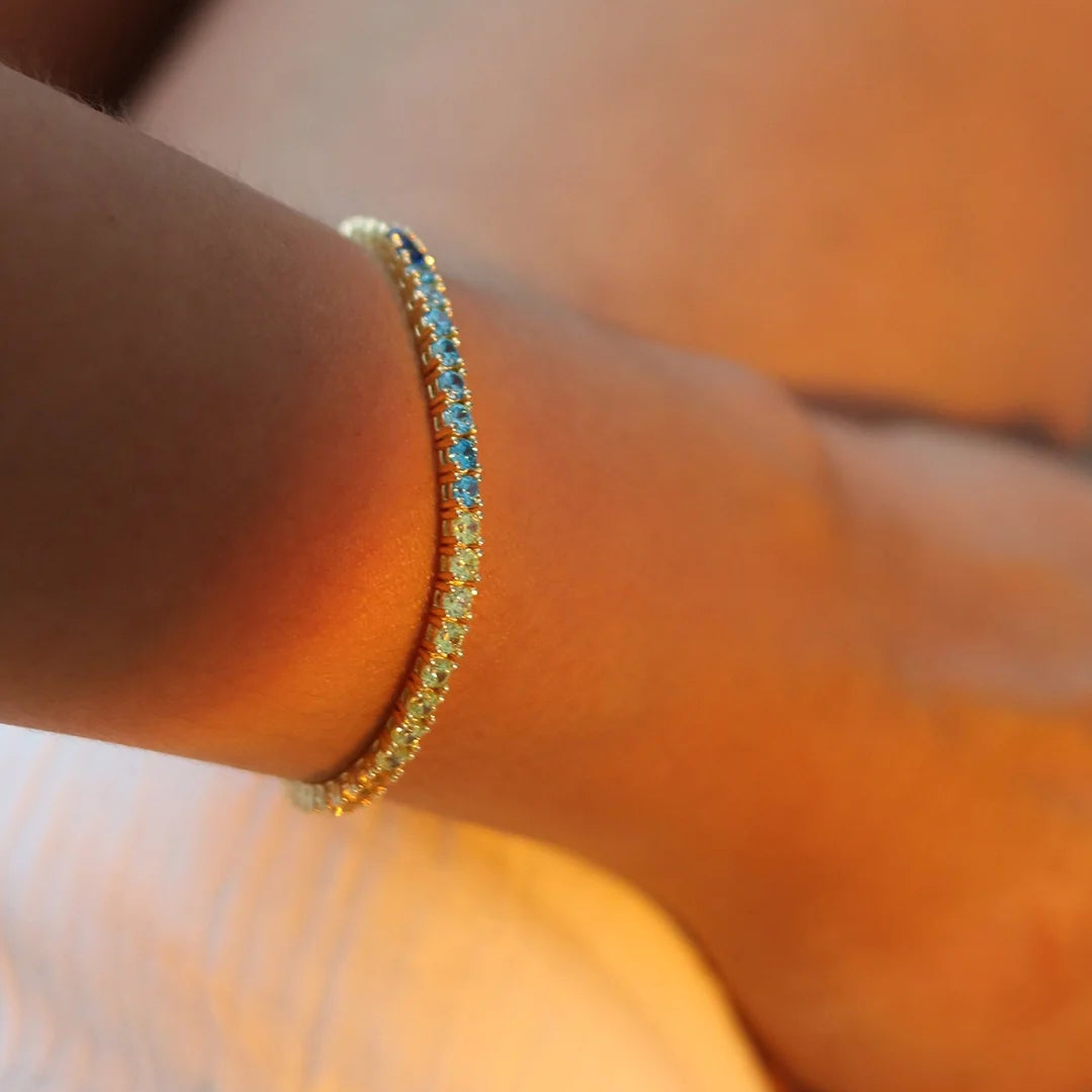 Rainbow Tennis Bracelet - ARTSY SILVER