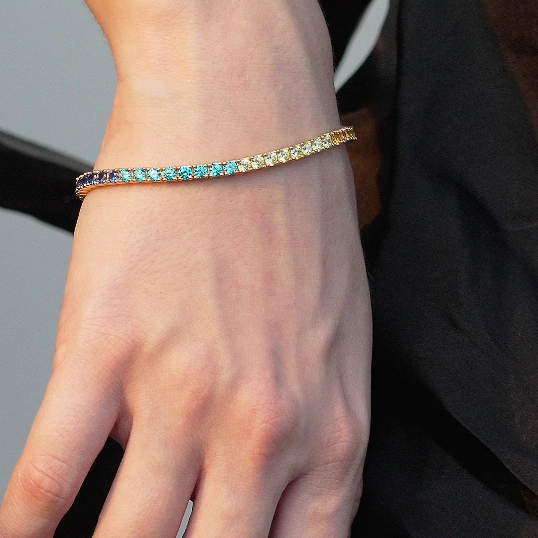 Rainbow Tennis Bracelet - ARTSY SILVER