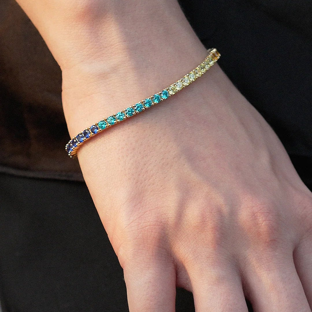 Rainbow Tennis Bracelet - ARTSY SILVER