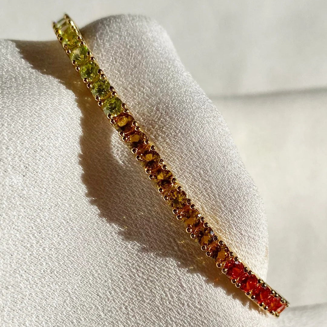 Rainbow Tennis Bracelet - ARTSY SILVER